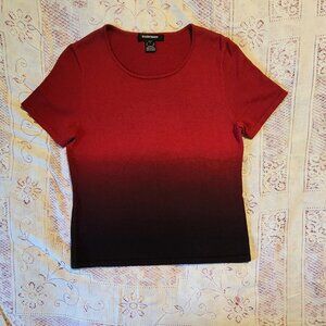 Ellen Tracy gradient red to black P/L pullover